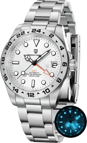 CEYADG Pagani Design GMT Watches for Men Automatic Wristwatch Stainless Steel Sapphire Glass Mechanical Watch