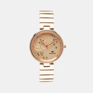 Charming Rose Gold Analog Women Stainless Steel Watch 7504B-M3307