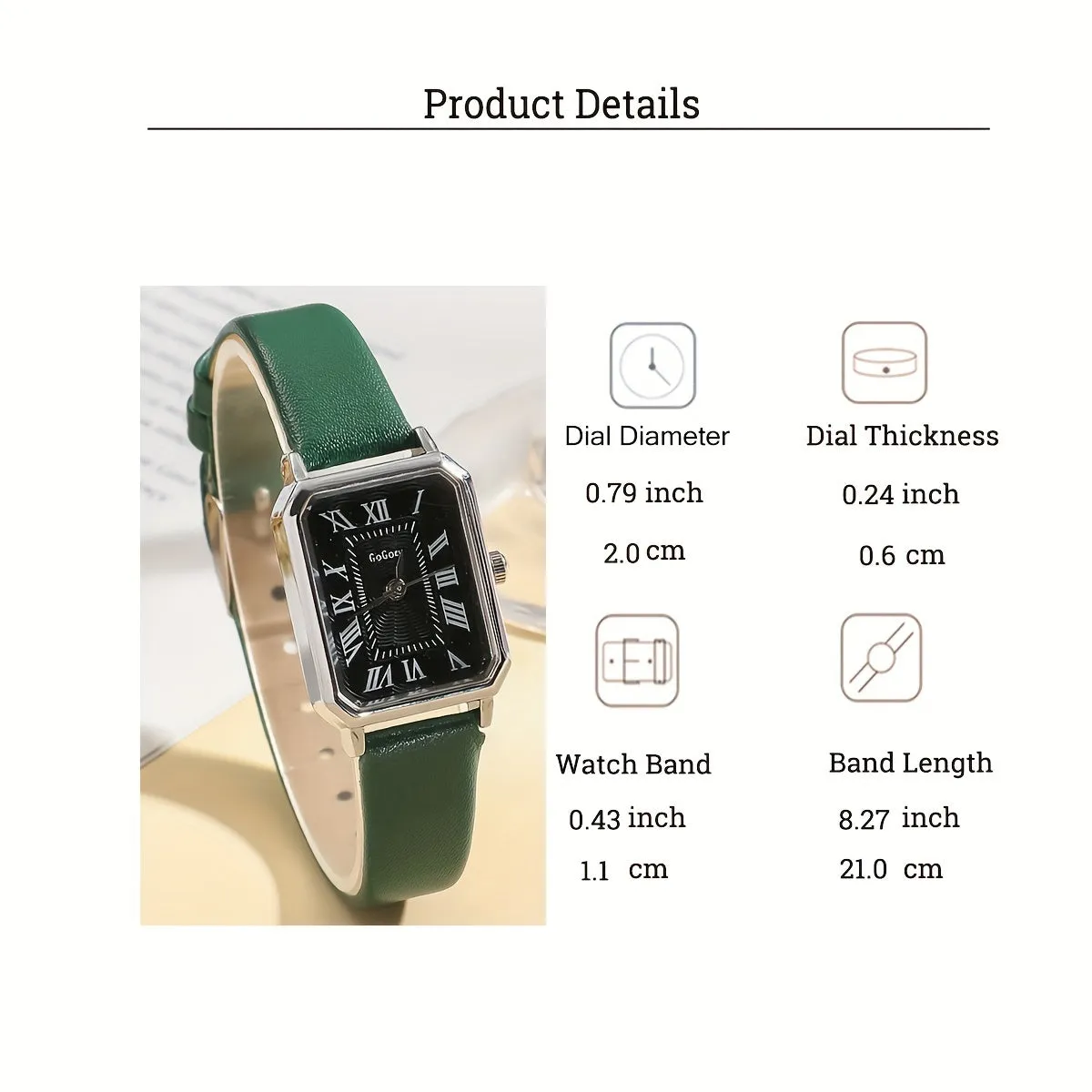 Chic Roman Numeral Rectangle Quartz Watch