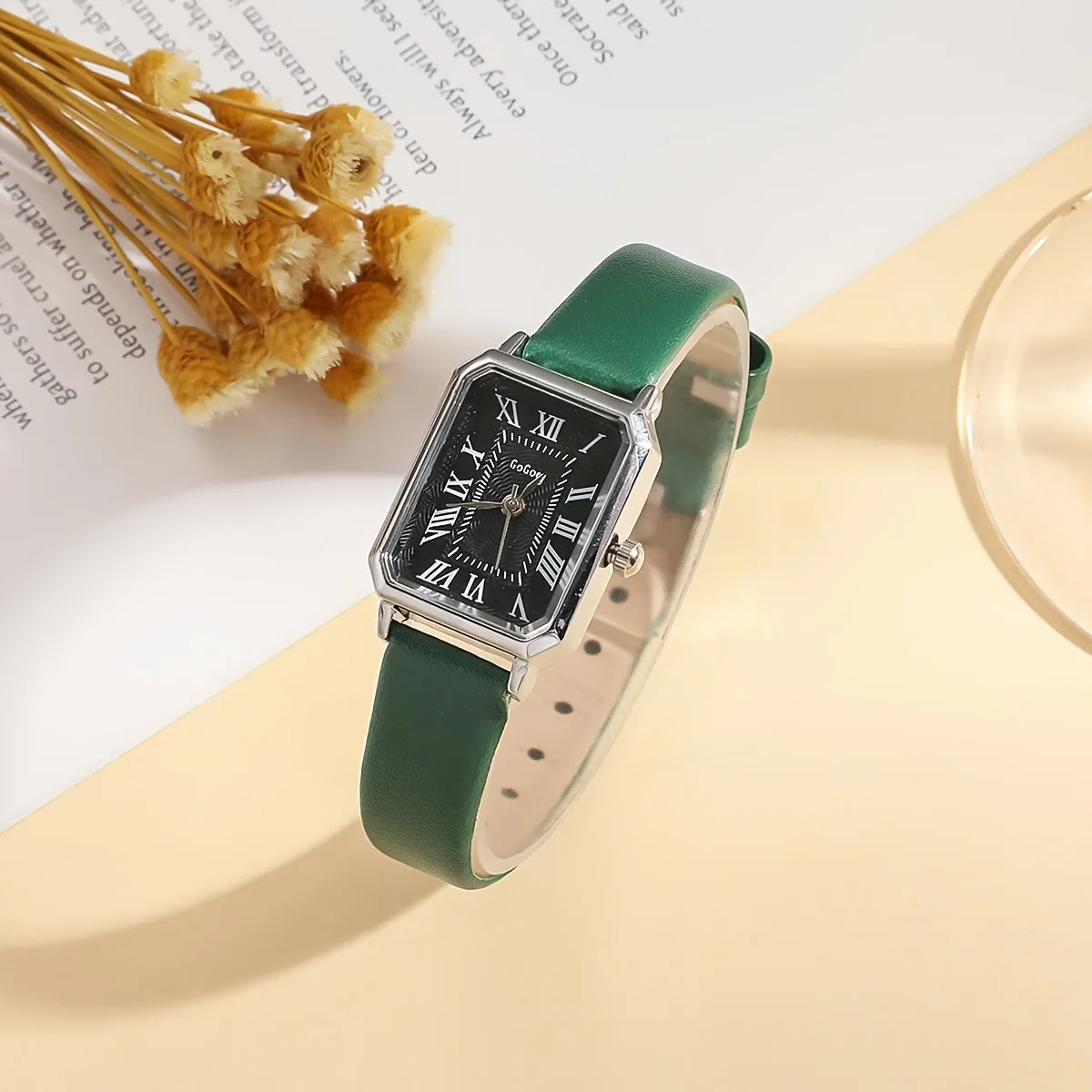 Chic Roman Numeral Rectangle Quartz Watch