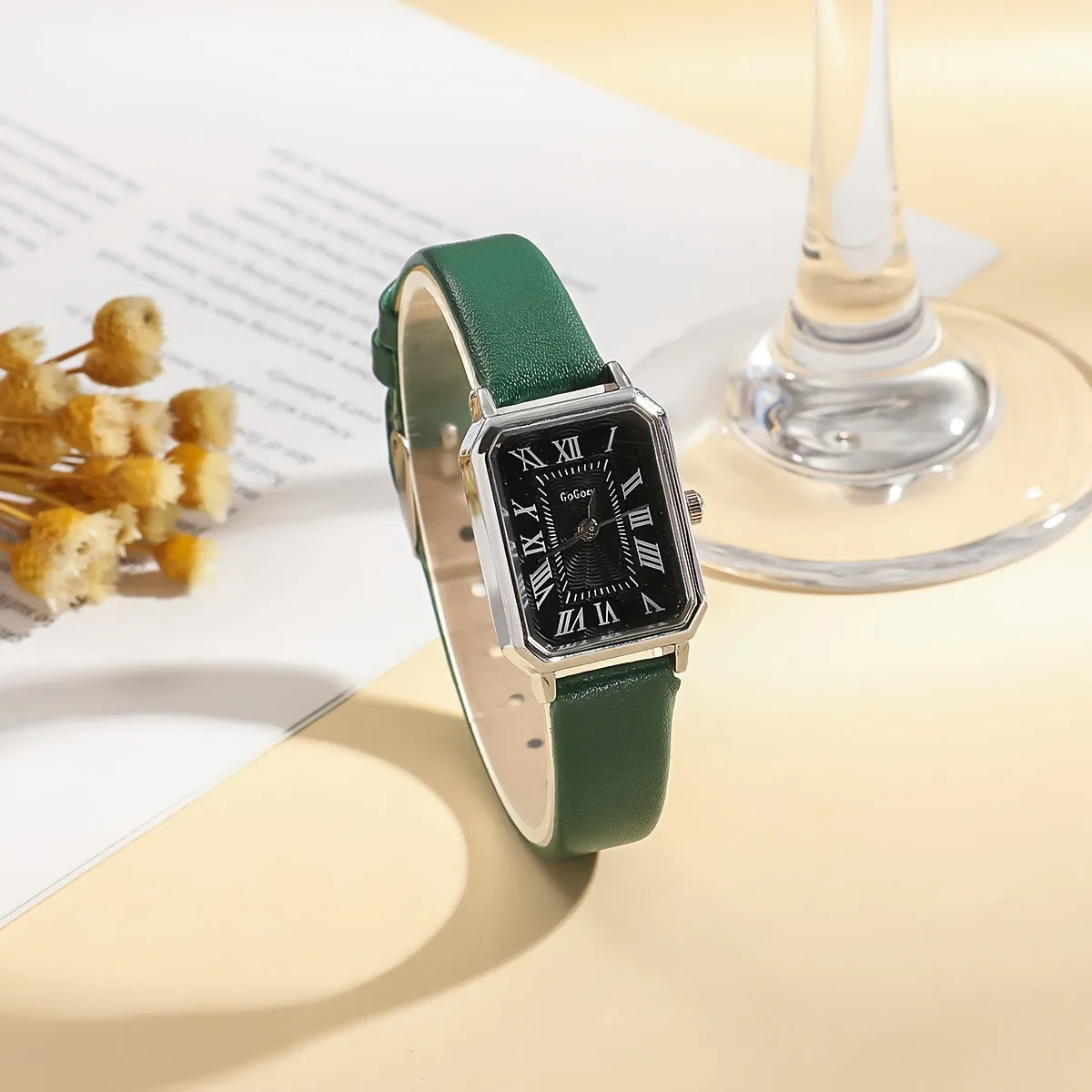 Chic Roman Numeral Rectangle Quartz Watch