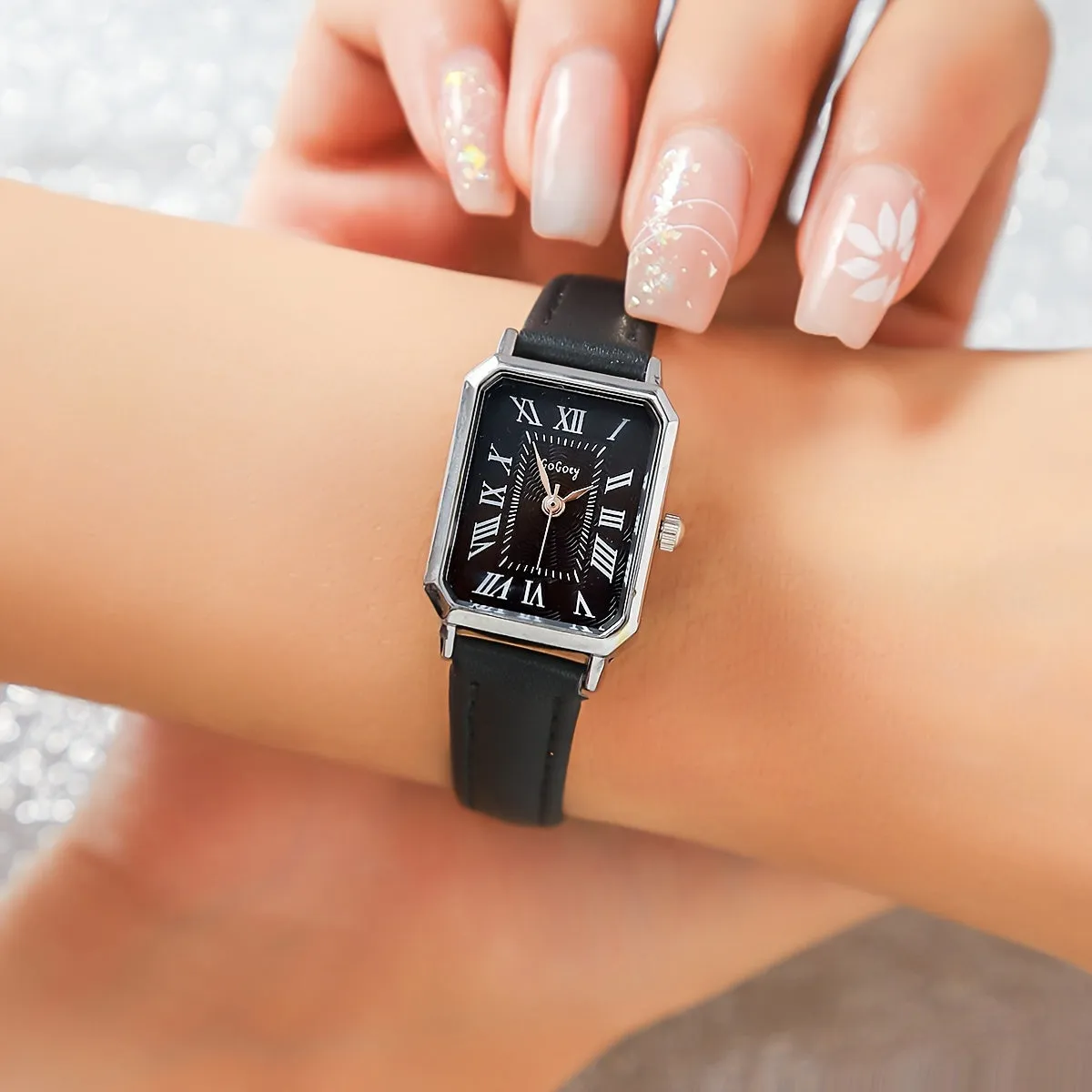 Chic Roman Numeral Rectangle Quartz Watch