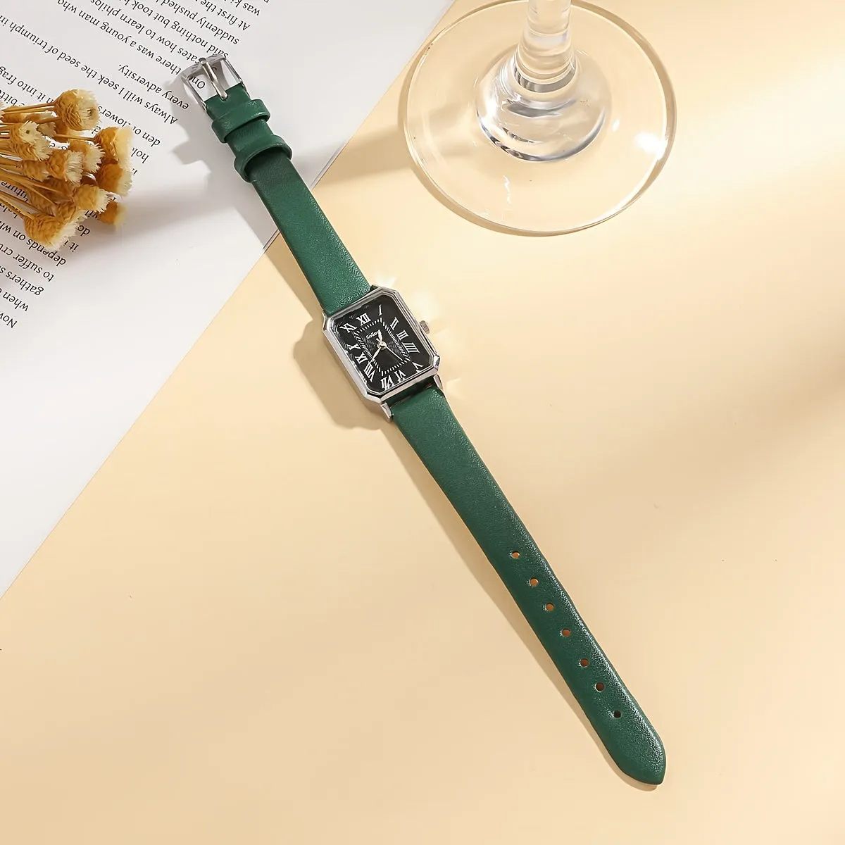 Chic Roman Numeral Rectangle Quartz Watch