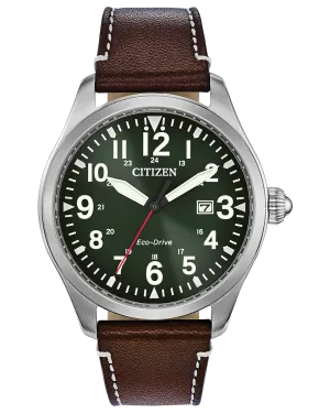 Citizen BM6838-09X Garrison Eco-Drive Brown Leather Strap Men Watches