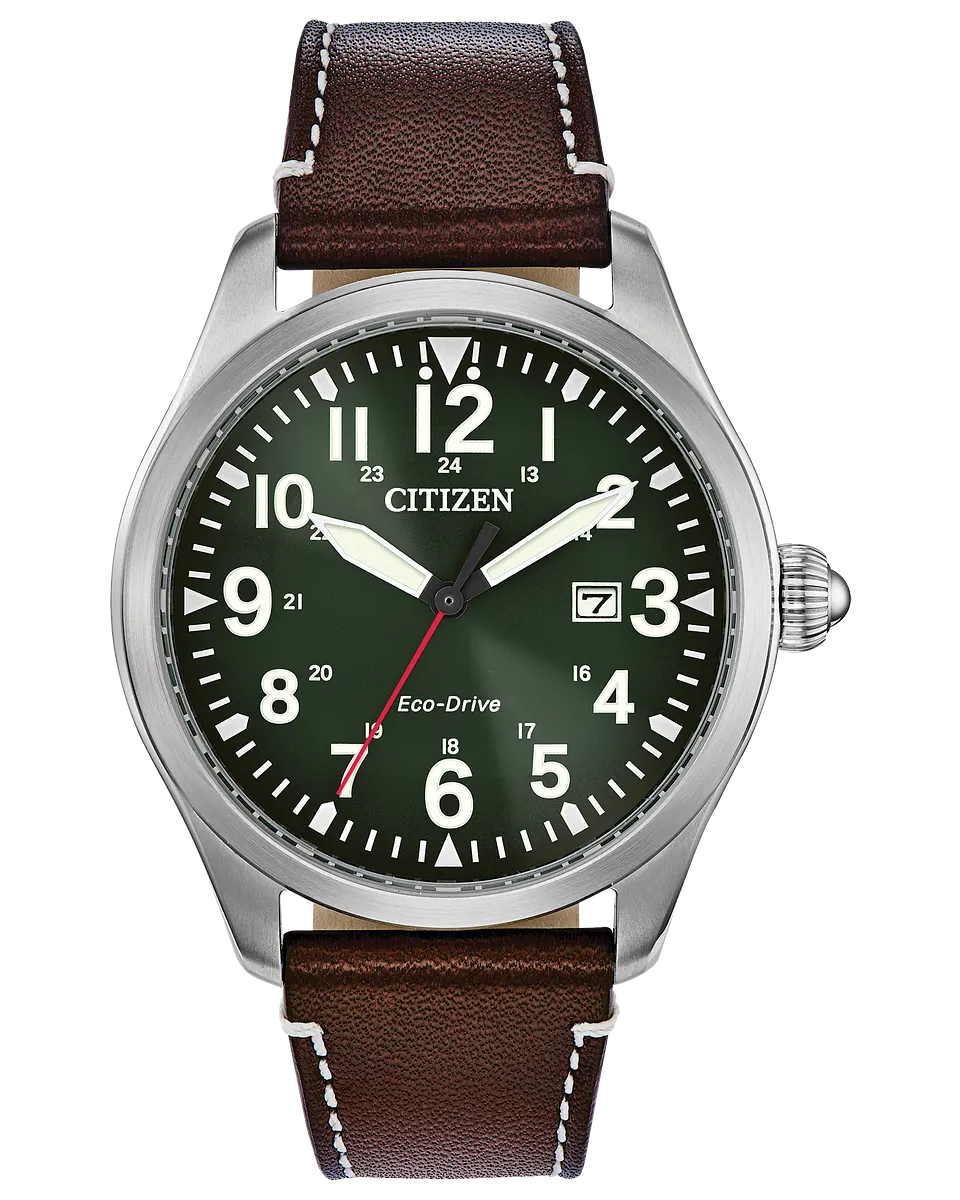 Citizen BM6838-09X Garrison Eco-Drive Brown Leather Strap Men Watches