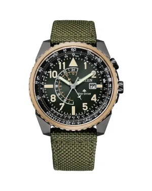 Citizen Pro Master Sky Military Green Mens Watch BJ7136-00E