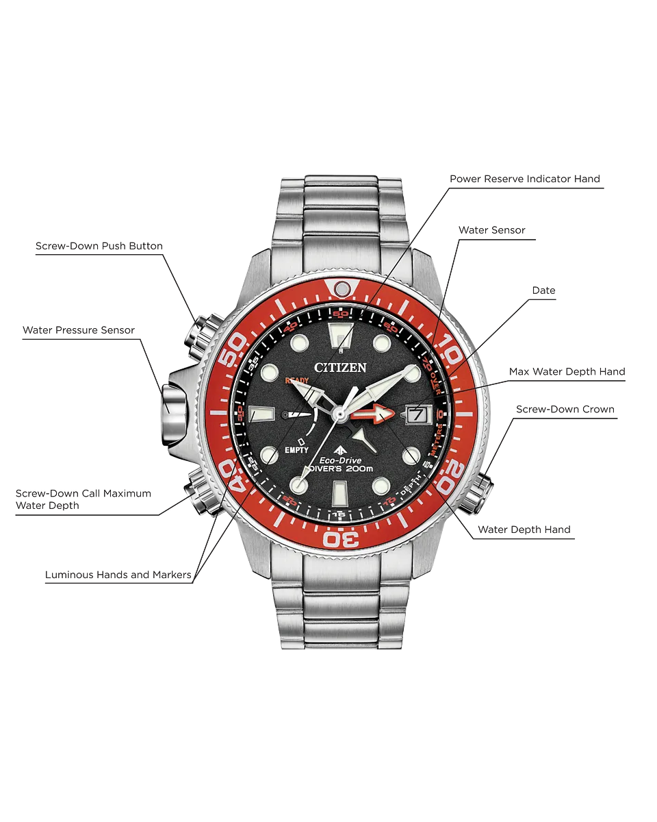 Citizen Promaster Marine Orange Bezel Watch BN2039-59E