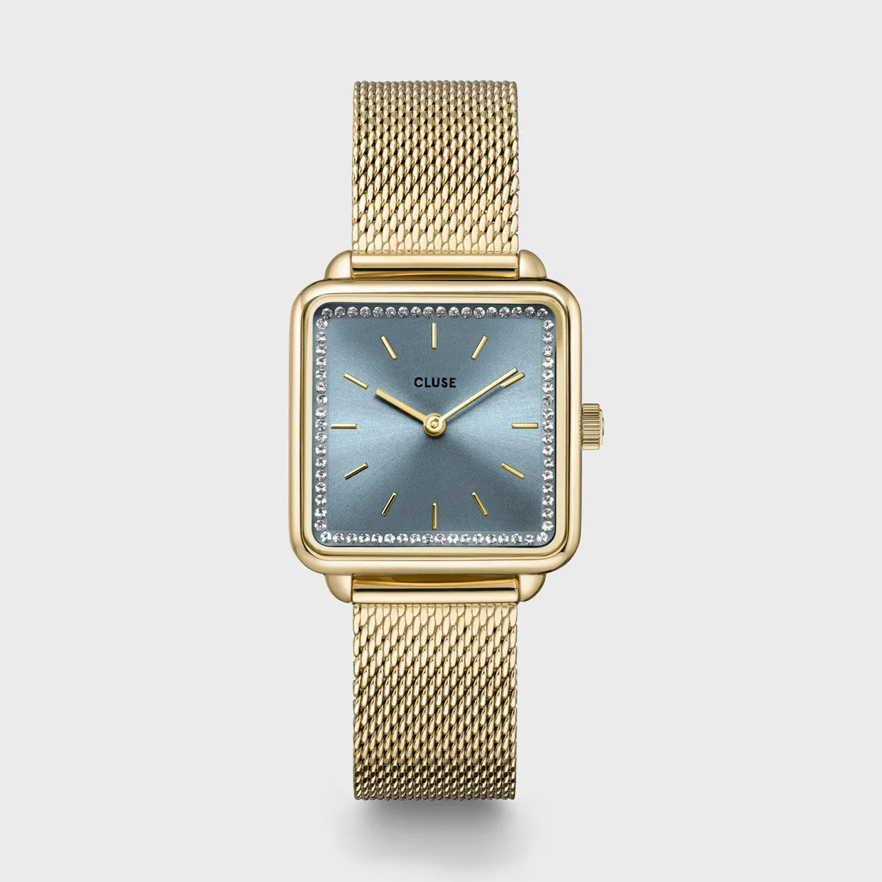 CLUSE La Tetragone Light Blue Stones/ Gold Mesh