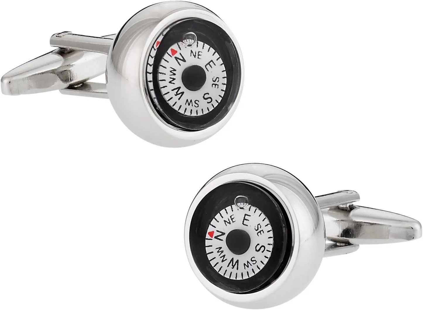 Compass Cufflinks in White By Cuff-Daddy with Presentation Box