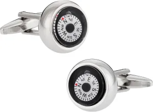 Compass Cufflinks in White By Cuff-Daddy with Presentation Box