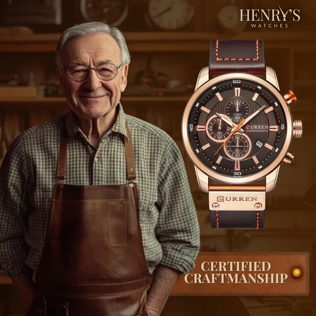 Cooper Elegant Quartz Watch with Leather Band