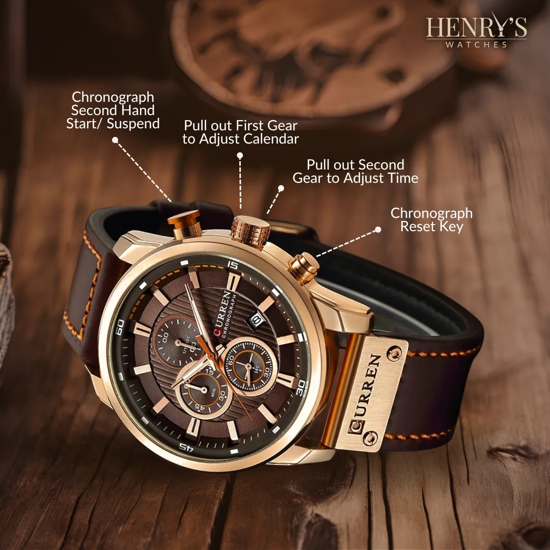 Cooper Elegant Quartz Watch with Leather Band