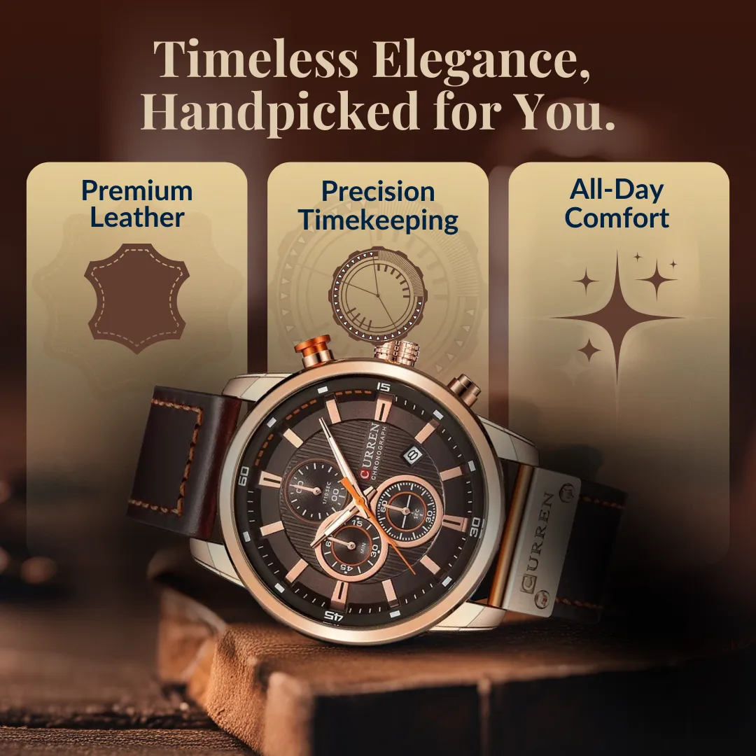 Cooper Elegant Quartz Watch with Leather Band