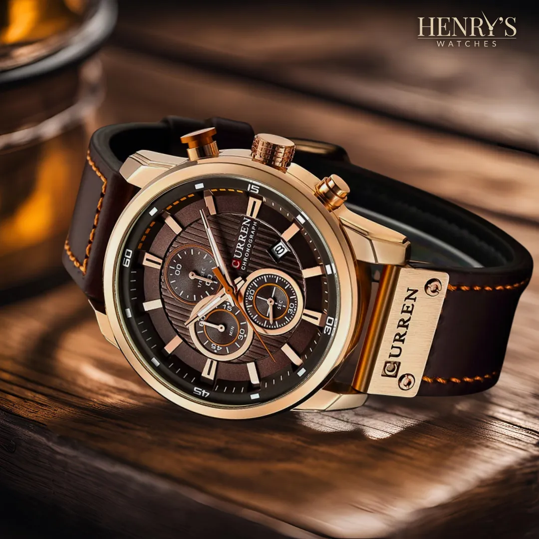 Cooper Elegant Quartz Watch with Leather Band