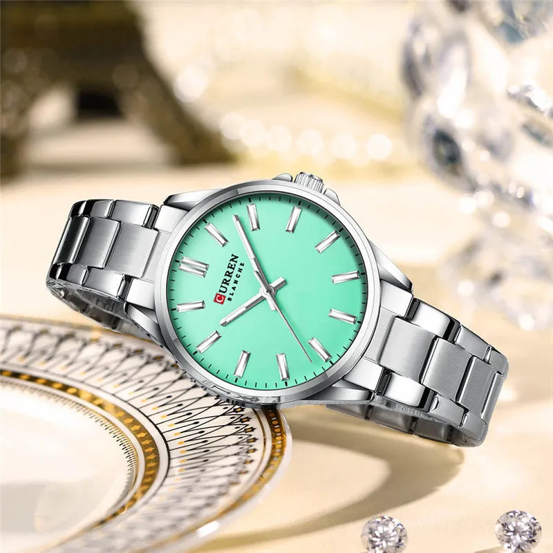 CURREN Original Brand Stainless Steel Wrist Watch For Woman With Brand (Box & Bag)-9090