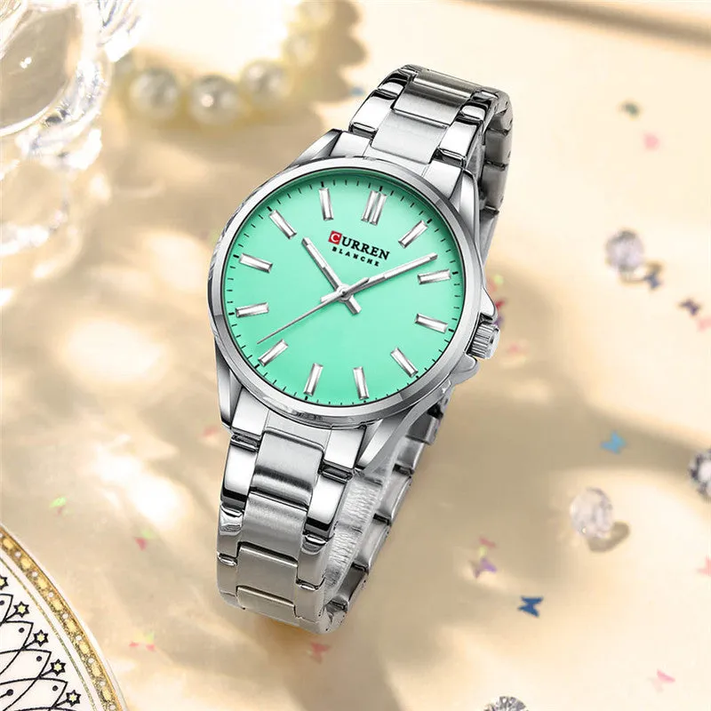 CURREN Original Brand Stainless Steel Wrist Watch For Woman With Brand (Box & Bag)-9090
