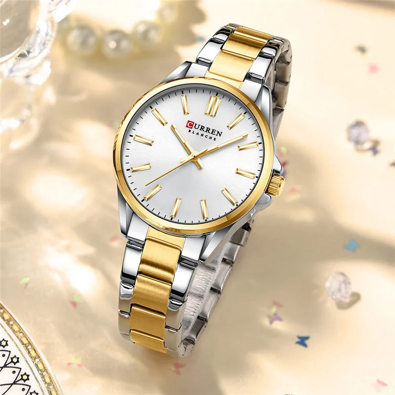 CURREN Original Brand Stainless Steel Wrist Watch For Woman With Brand (Box & Bag)-9090