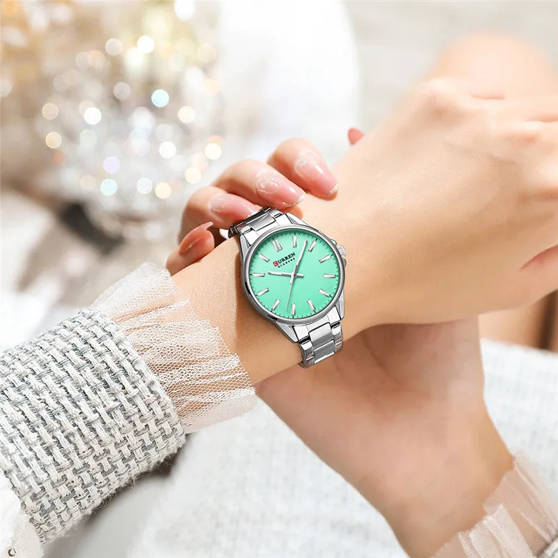 CURREN Original Brand Stainless Steel Wrist Watch For Woman With Brand (Box & Bag)-9090