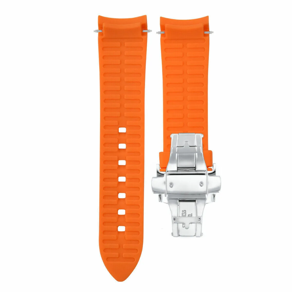 CURVED END SILICONE RUBBER STRAP 18MM 19MM 20MM 21MM 22MM 24MM FOR TAG HEUER
