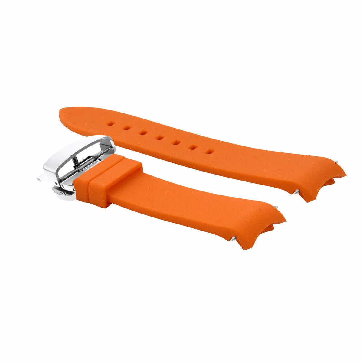 CURVED END SILICONE RUBBER STRAP 18MM 19MM 20MM 21MM 22MM 24MM FOR TAG HEUER
