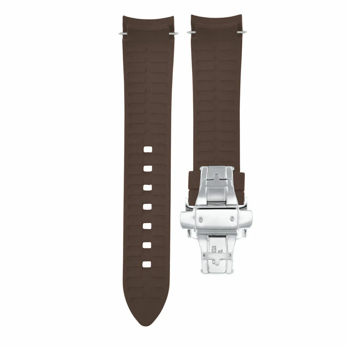 CURVED END SILICONE RUBBER STRAP 18MM 19MM 20MM 21MM 22MM 24MM FOR TAG HEUER