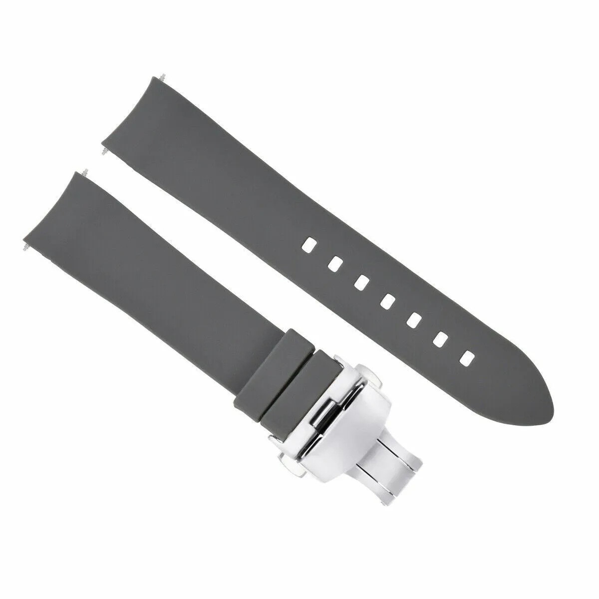CURVED END SILICONE RUBBER STRAP 18MM 19MM 20MM 21MM 22MM 24MM FOR TAG HEUER