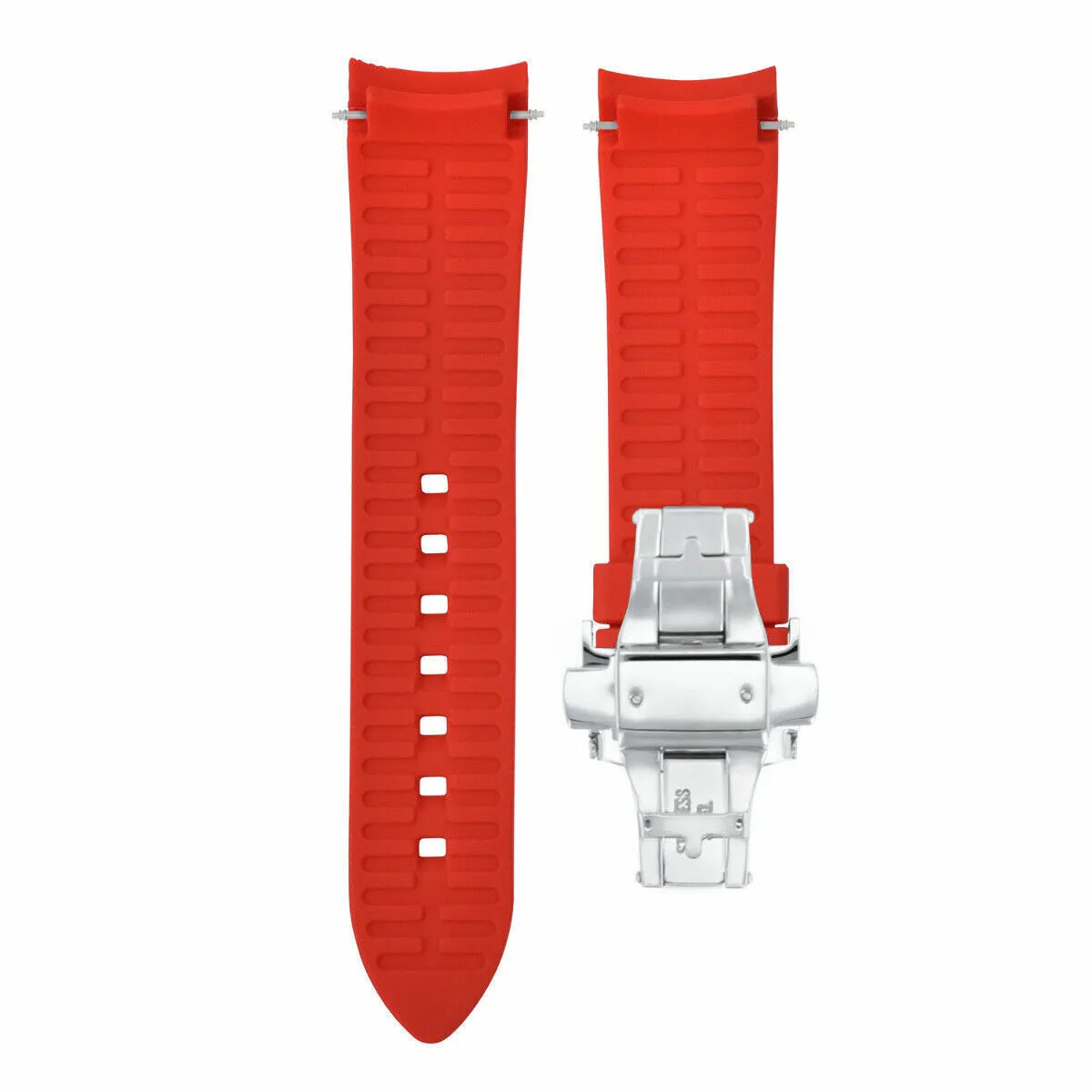 CURVED END SILICONE RUBBER STRAP 18MM 19MM 20MM 21MM 22MM 24MM FOR TAG HEUER