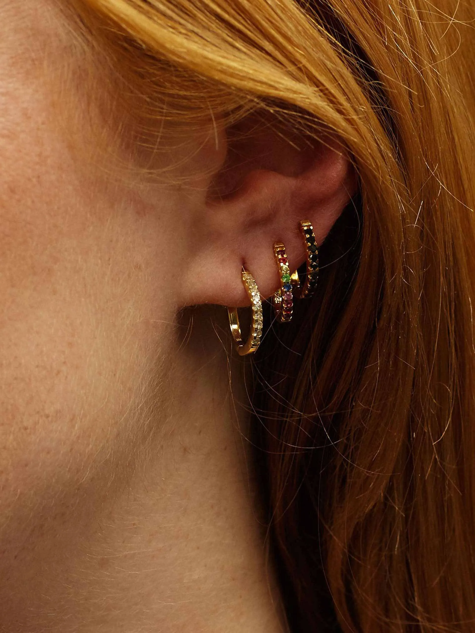 Diamond huggie hoops