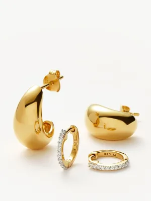 Dome pavé earrings set