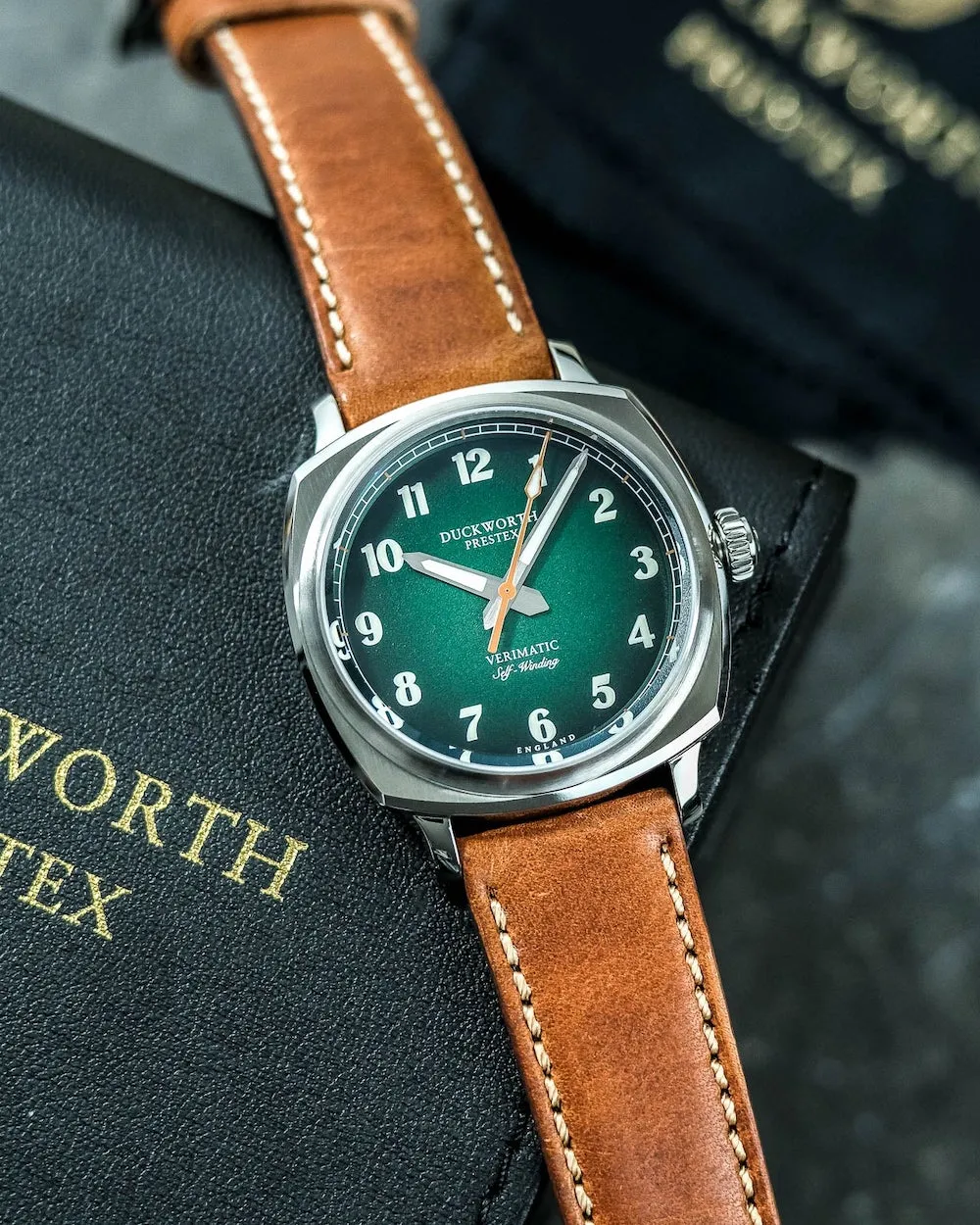 Duckworth Prestex Verimatic Green Fume Vintage Tan Leather