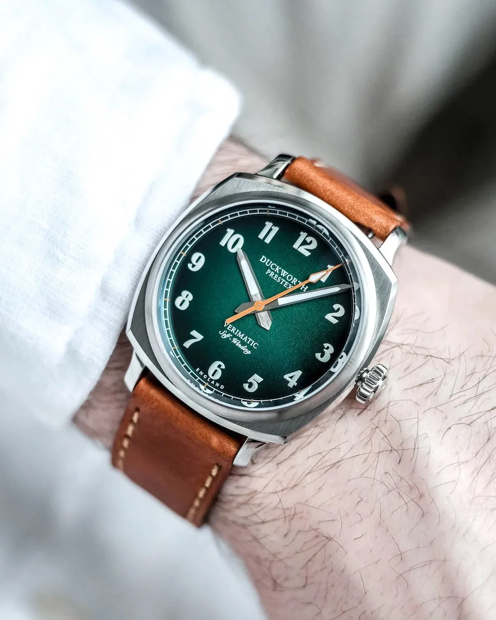 Duckworth Prestex Verimatic Green Fume Vintage Tan Leather