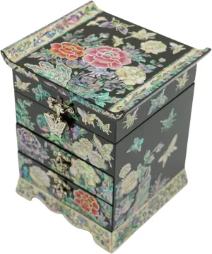 February Mountain Mother of pearl Jewelry Box Korean gifts Flower and Butterlfy Design Unique Gifts for women who have everything