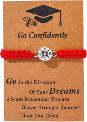 Graduation Compass Bracelet for Her Him,Class of 2025,Personalized Graduation Gifts for College/Nursing/Masters Degree/High School/8th Grade/5th Grade