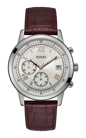 Guess Mens Rose Gold/Brown Chronograph Watch - W1000G2