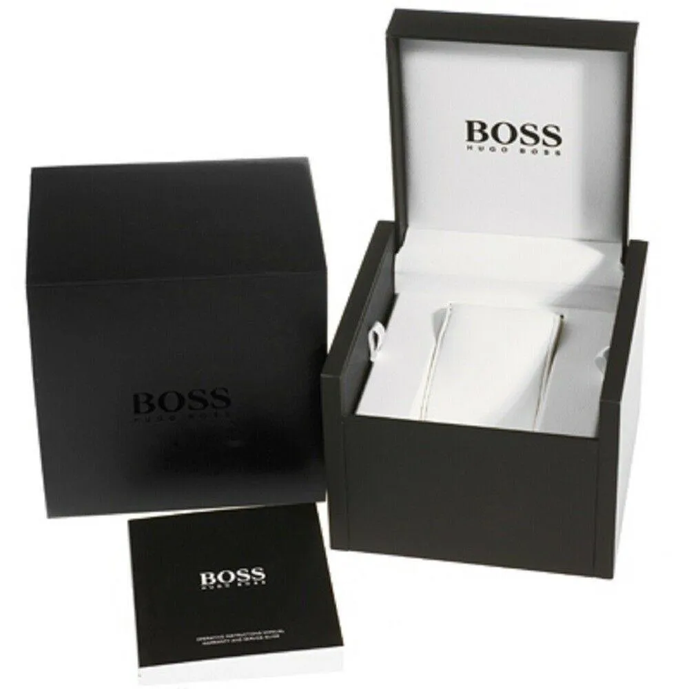 Hugo Boss Stunning Gold Navigator Black Chronograph S/Steel Men's Watch 1513531