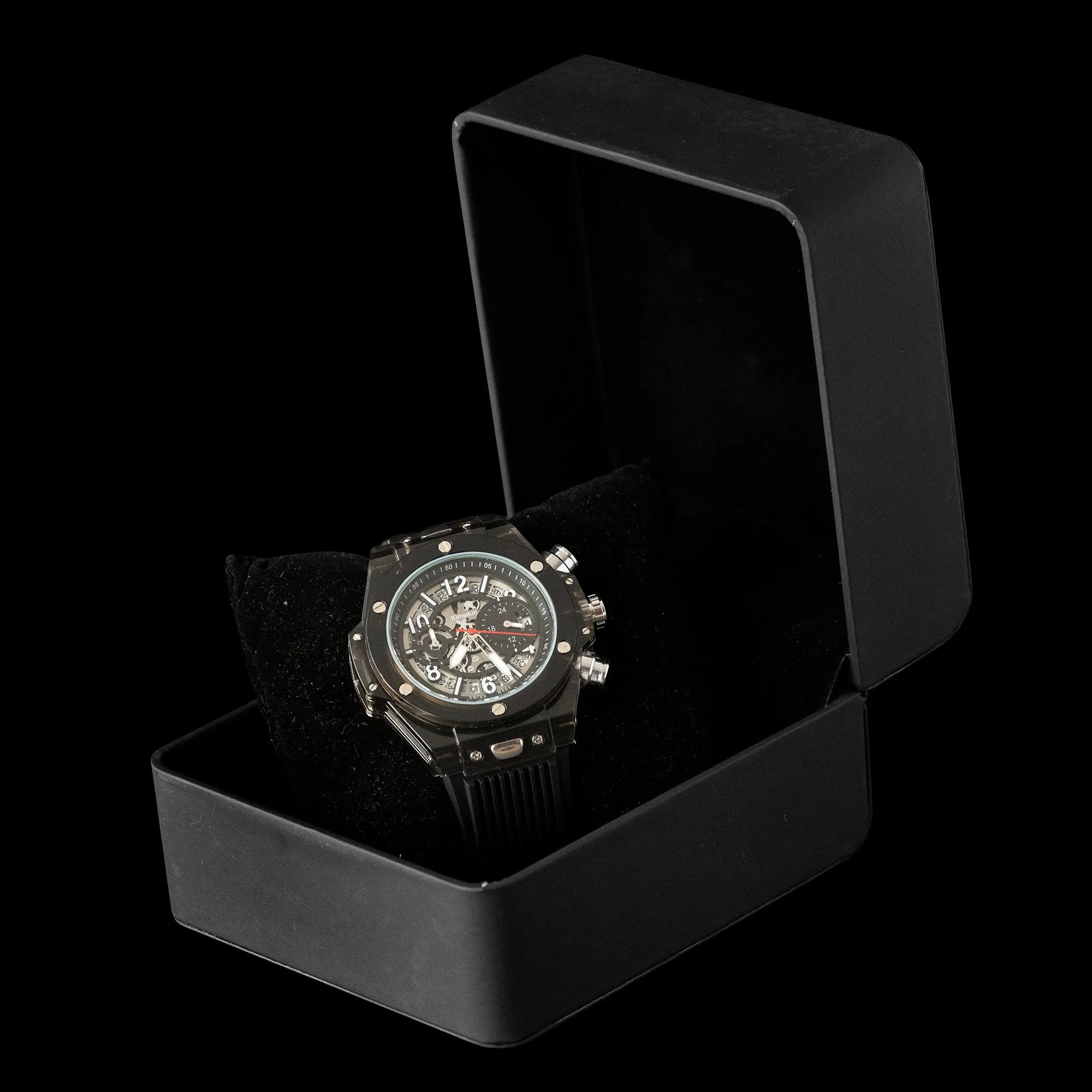Kimsdun - Black “Skeletonised” Sports Watch