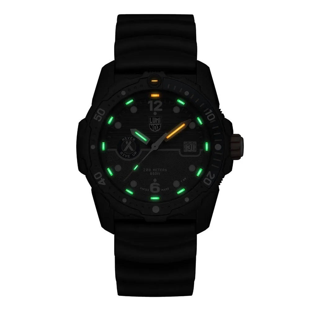 Luminox Men's Limited Edition Bear Grylls Survival SEA 3720 Series Black Rubber Band Black Dial Quartz Analog Watch - XB.3723