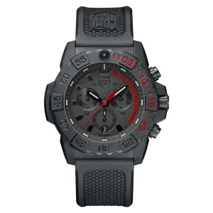 Luminox Men's Navy Seal Chronograph 3580 Series Black Rubber Band Black Dial Quartz Analog Watch - XS.3581.EY