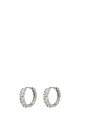 Luv AJ Baby Pave Huggies In Silver