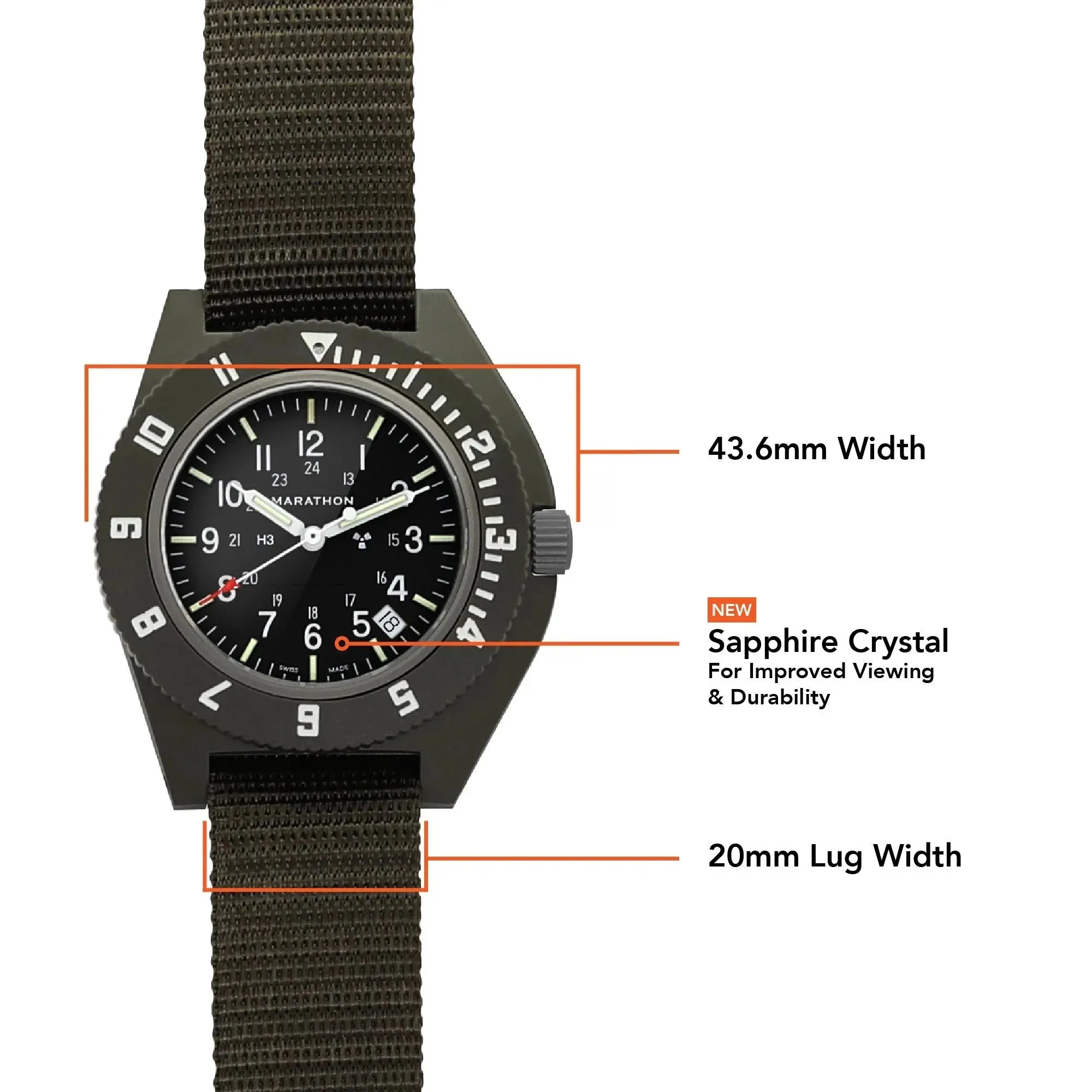 Marathon Pilot's Navigator with Date - 41mm No Government Markings Sage Green WW194013-S-SG-A