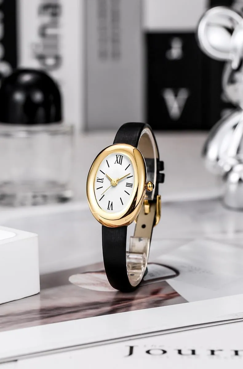 MASTOP Bracelet Watch for Women - Elegant 24mm Oval Dial Bangle Watch - Gold Jewelry Style Quartz Wristwatch - Gift for Her