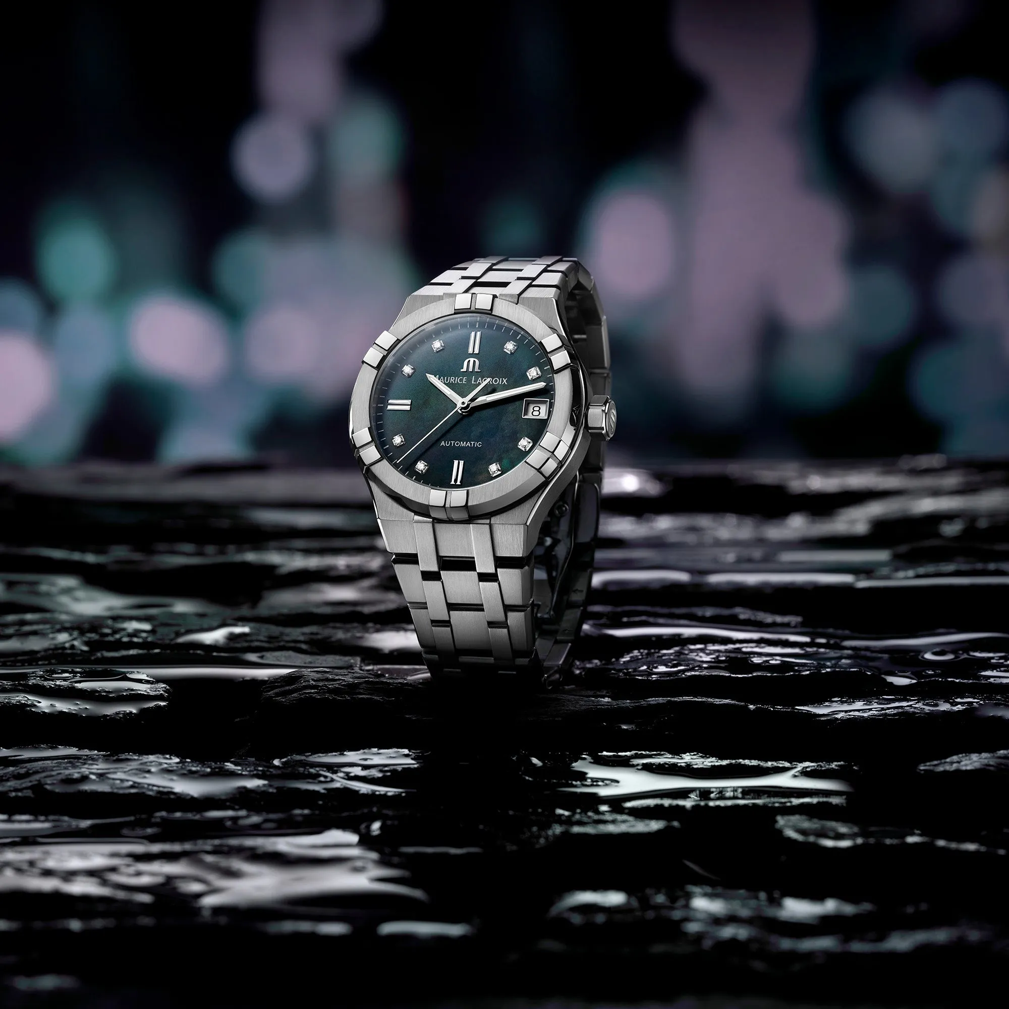 Maurice Lacroix Ladies Green Aikon Automatic Watch AI6006-SS002-370-1