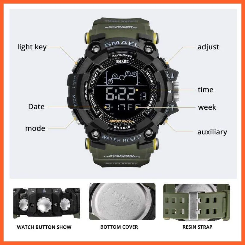 Mens Watch Military Waterproof Sport Wrist Watch | Luxury Fashion Digital Stopwatches For Men Military Watches