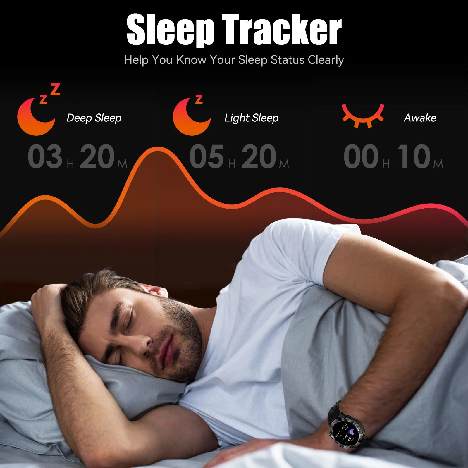 Military Smart Watch for Men Make Calls 1.39" HD Big Screen Outdoor Fitness Tracker with 105 Sports Modes Heart Rate Monitor Activity Tracker Rugged Tactical Smartwatch Compatible with Android iPhone