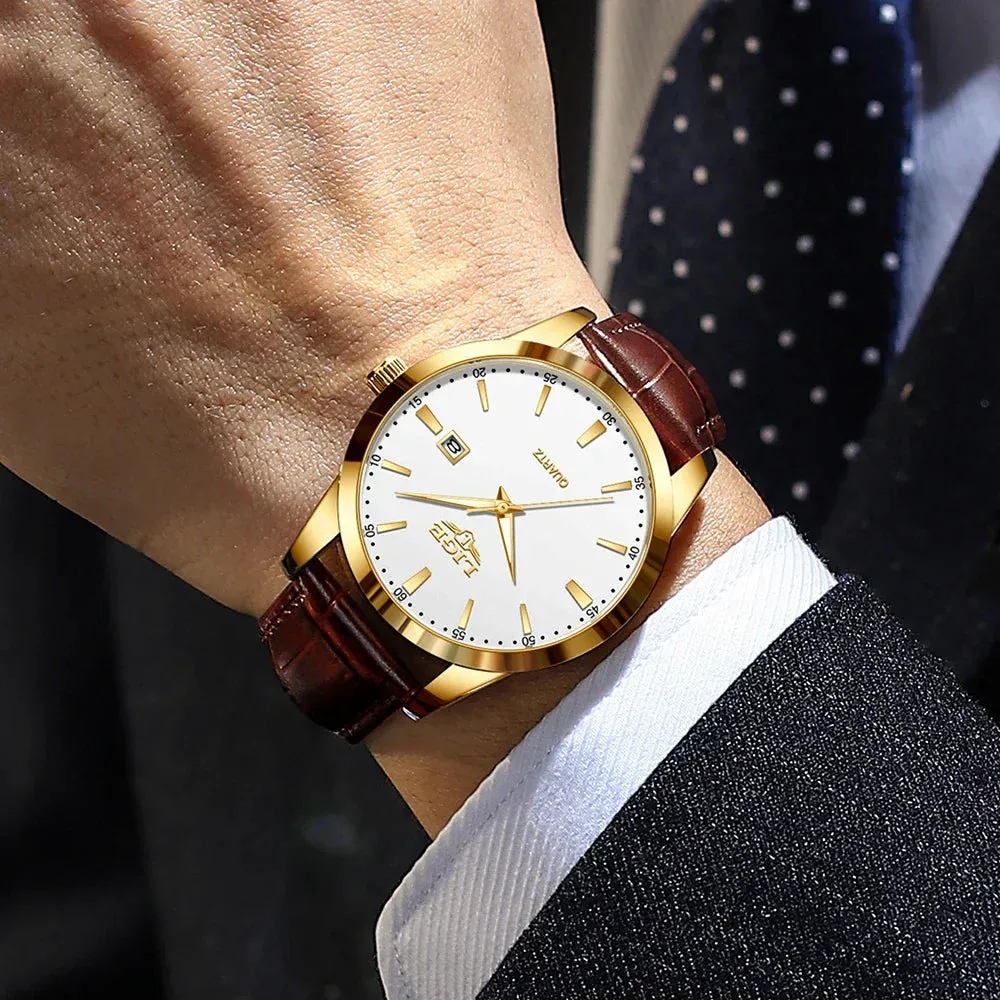 Military Watch in Leather