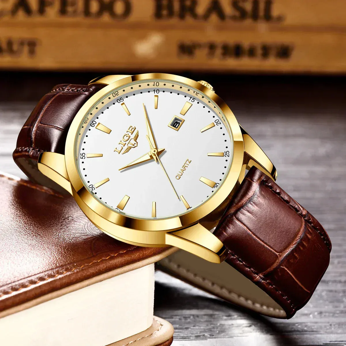 Military Watch in Leather