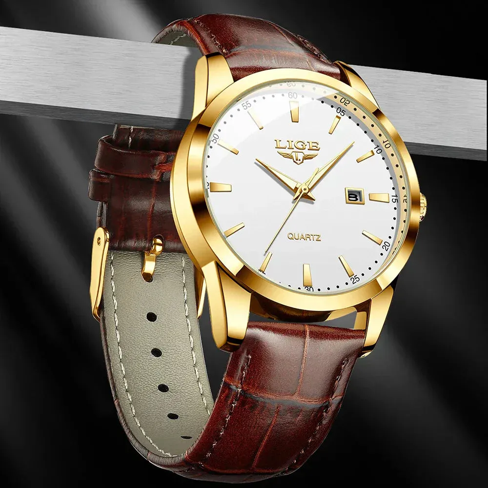 Military Watch in Leather