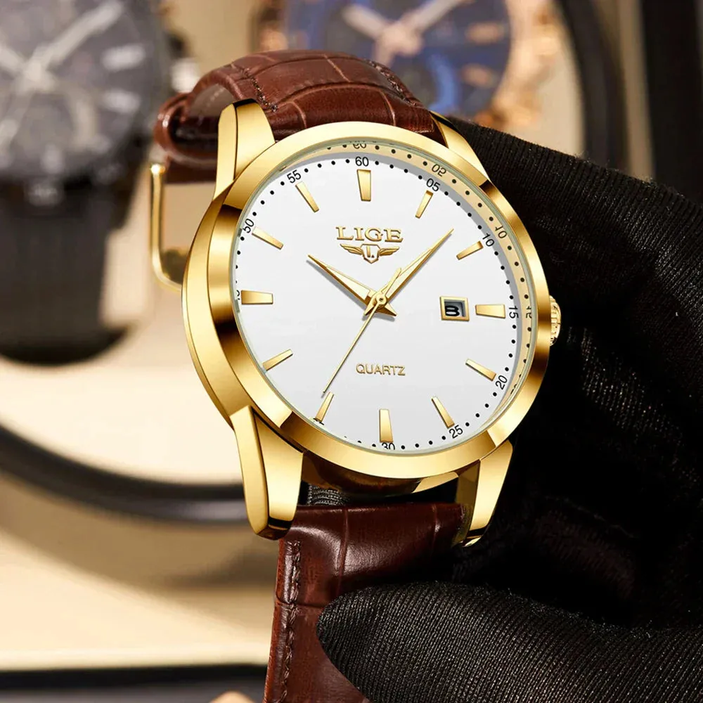 Military Watch in Leather