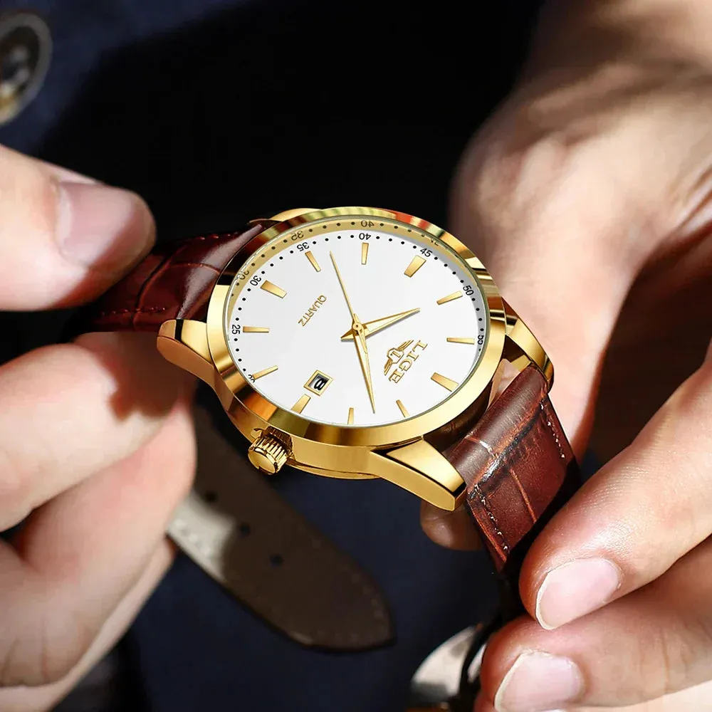 Military Watch in Leather