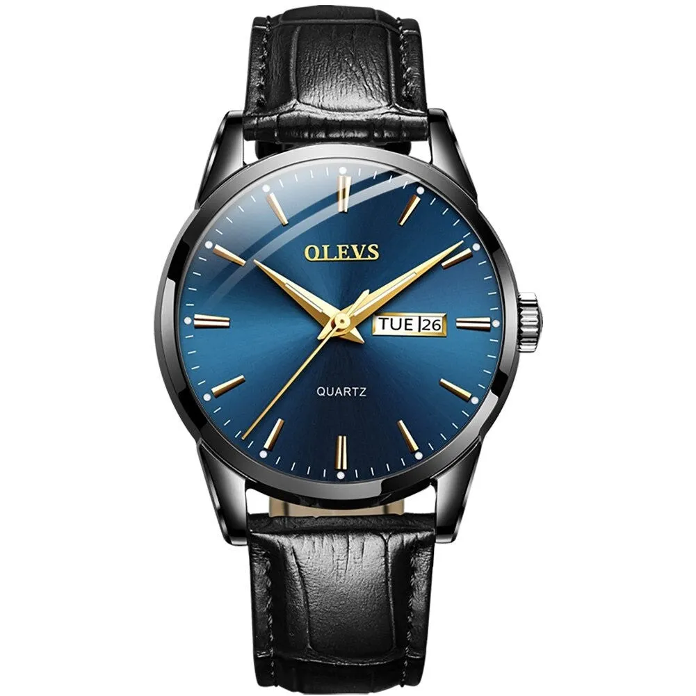 New Waterproof Leather OLEVS Watch